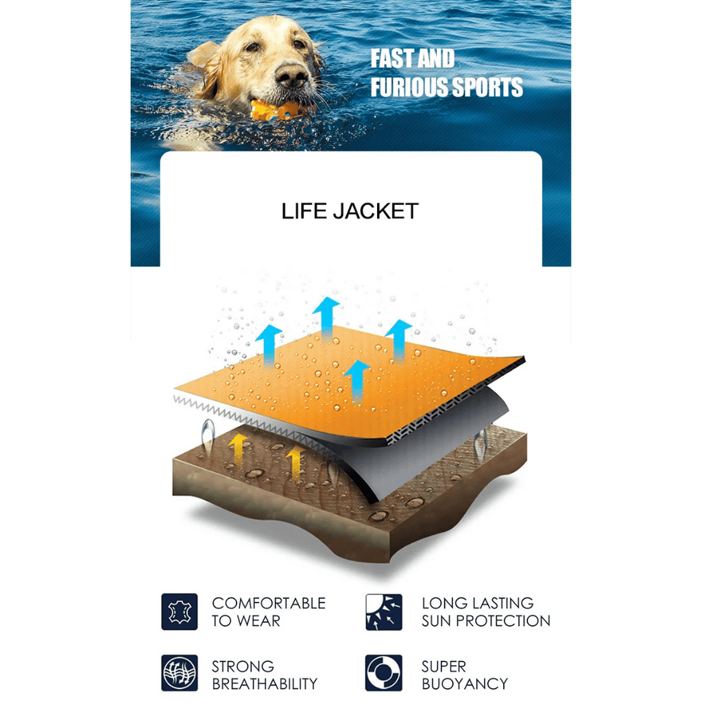Chaleco Salvavidas Reflectante y Ajustable para Perros para Nadar