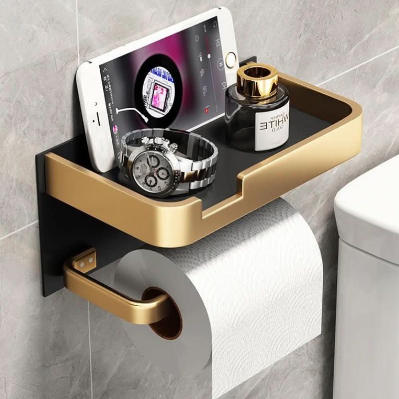 Soporte de Papel Higiénico de Pared Moderno – Acabado Metálico