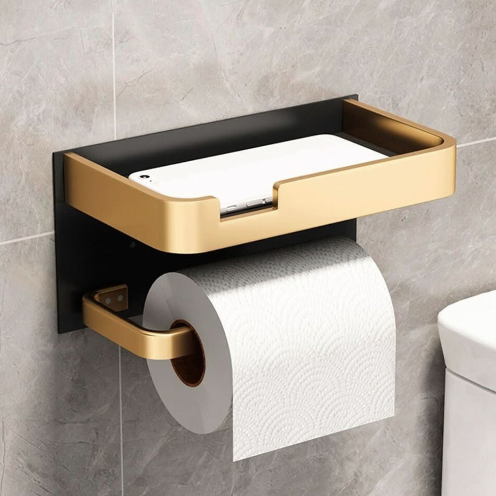 Soporte de Papel Higiénico de Pared Moderno – Acabado Metálico