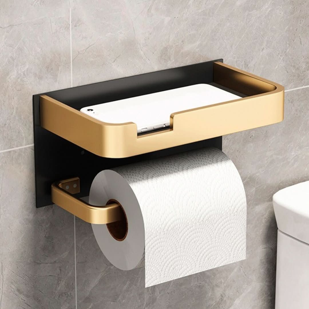 Soporte de Papel Higiénico de Pared Moderno – Acabado Metálico