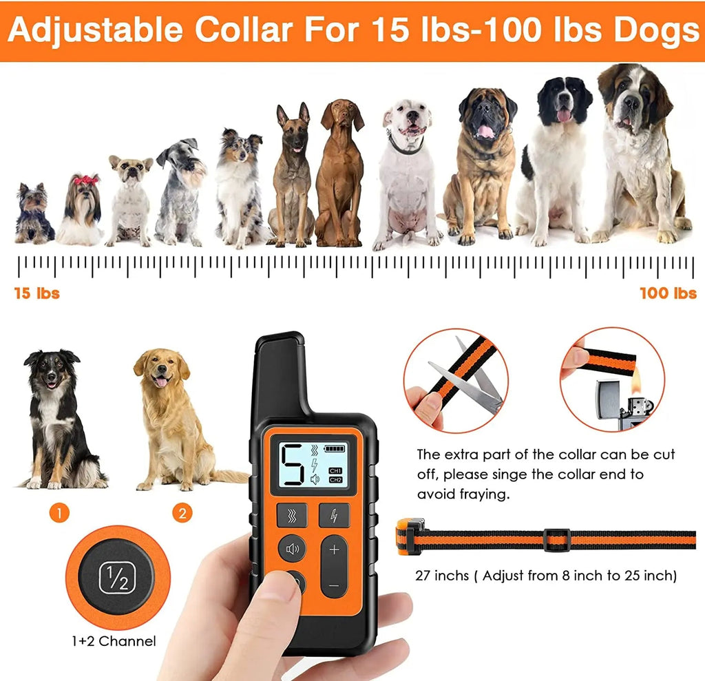 Collar de Entrenamiento para Perros con Control Remoto Ajustable de 5 Niveles