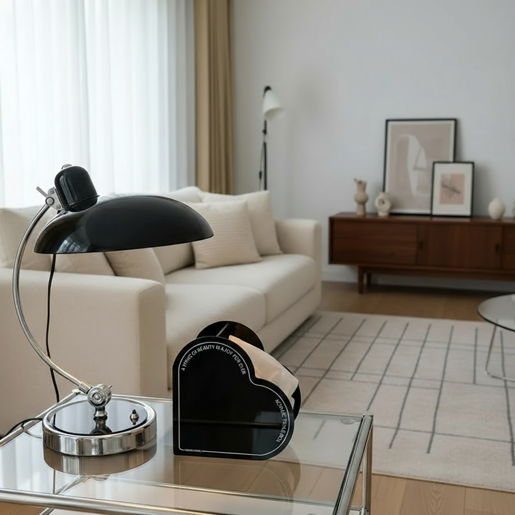 Lámpara de mesa con elegante arco de hierro