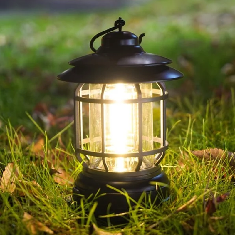 Lámpara de Camping Retro Portátil - LED con Carga USB