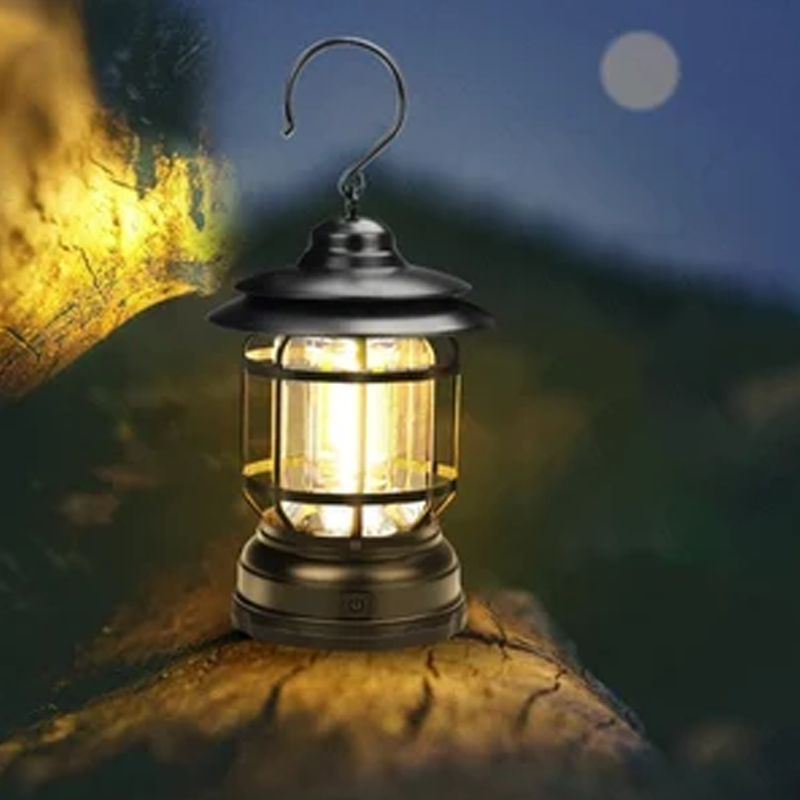 Lámpara de Camping Retro Portátil - LED con Carga USB
