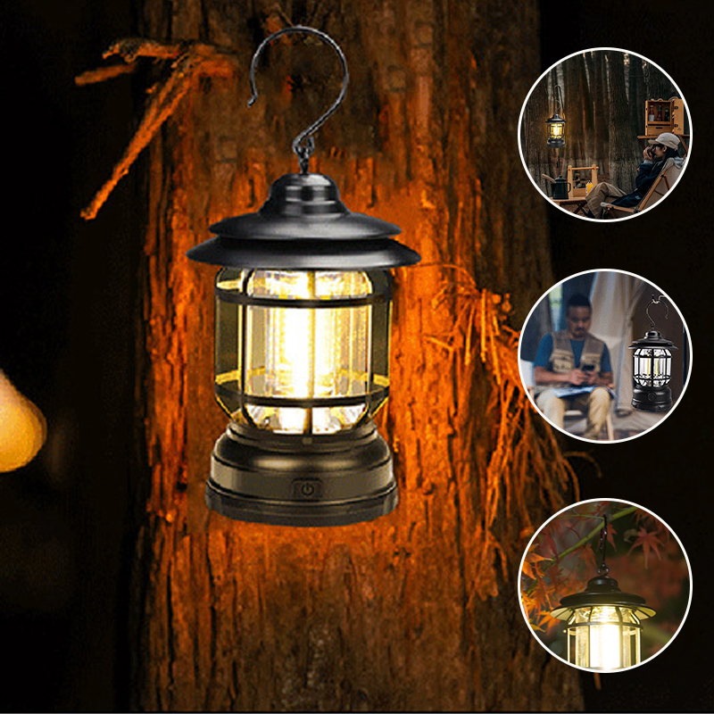 Lámpara de Camping Retro Portátil - LED con Carga USB