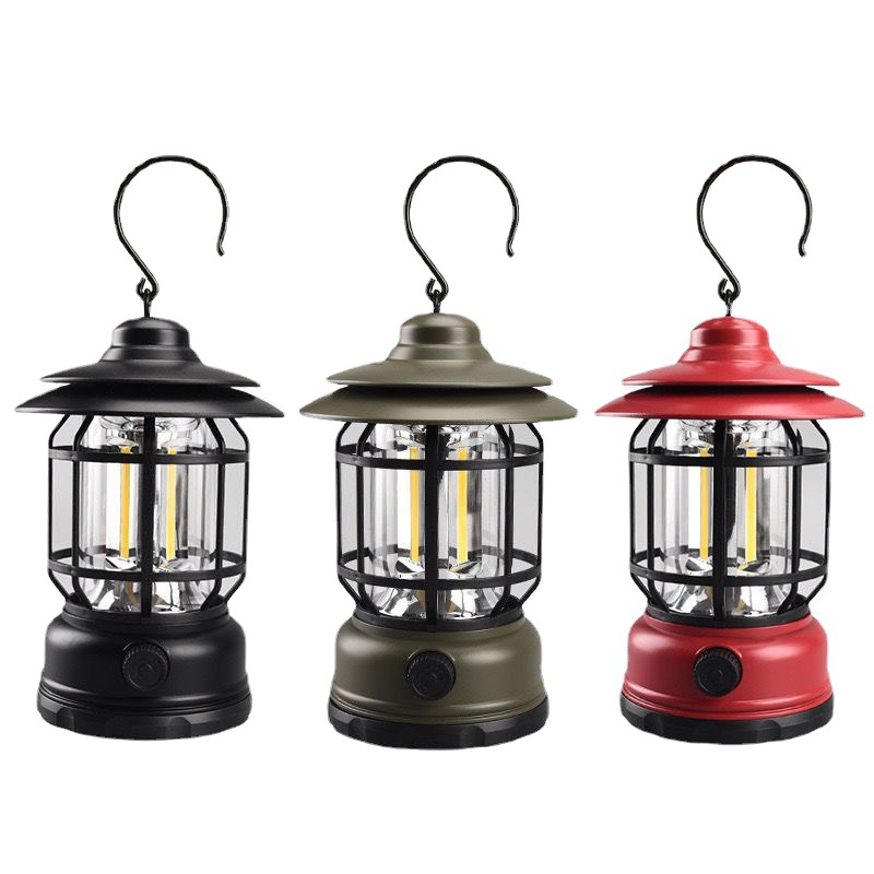 Lámpara de Camping Retro Portátil - LED con Carga USB