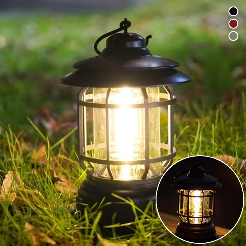 Lámpara de Camping Retro Portátil - LED con Carga USB