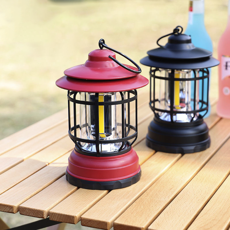 Lámpara de Camping Retro Portátil - LED con Carga USB