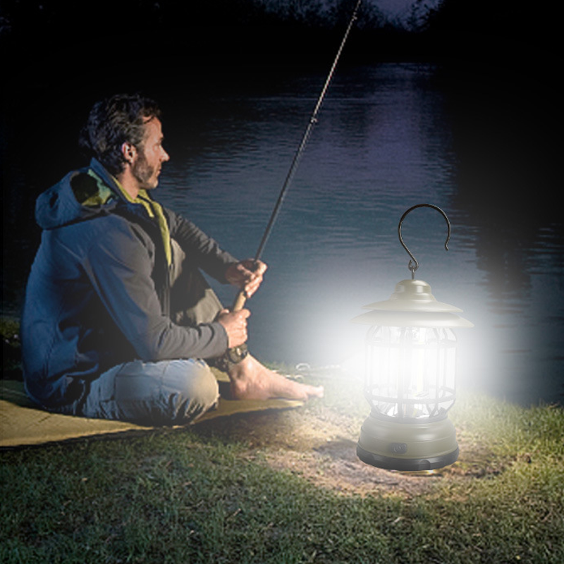 Lámpara de Camping Retro Portátil - LED con Carga USB