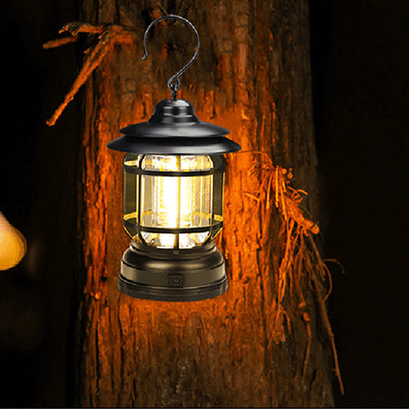 Lámpara de Camping Retro Portátil - LED con Carga USB