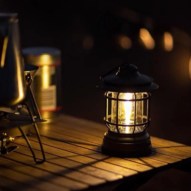 Lámpara de Camping Retro Portátil - LED con Carga USB