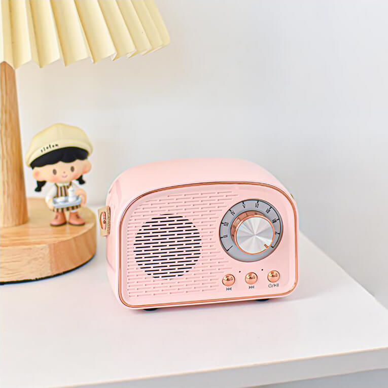BowLift | Altavoz Bluetooth Retro Redondo | Inalámbrico | Portátil | Sonido Estiloso para el Hogar y en Movimiento
