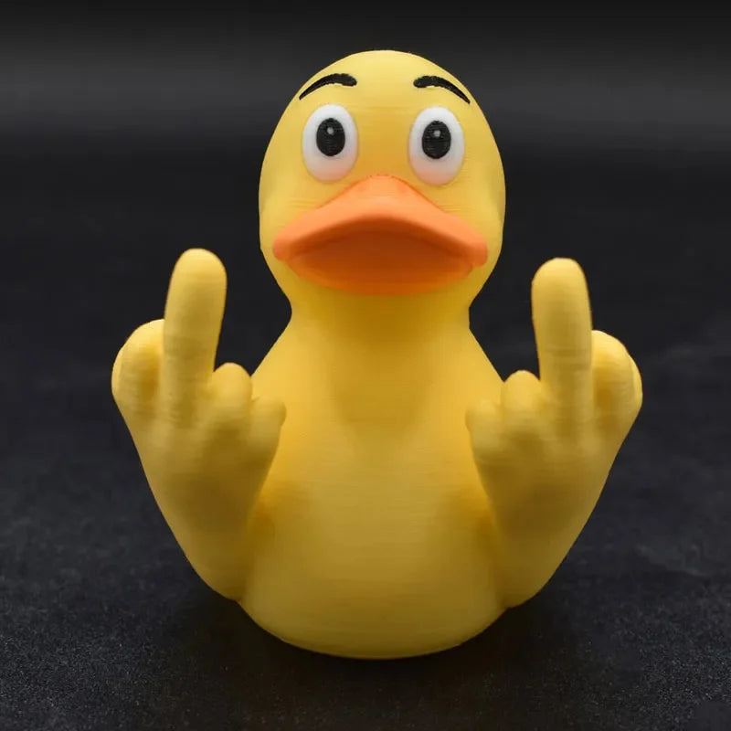 Figura de pato con el dedo medio en resina, decoraciones divertidas