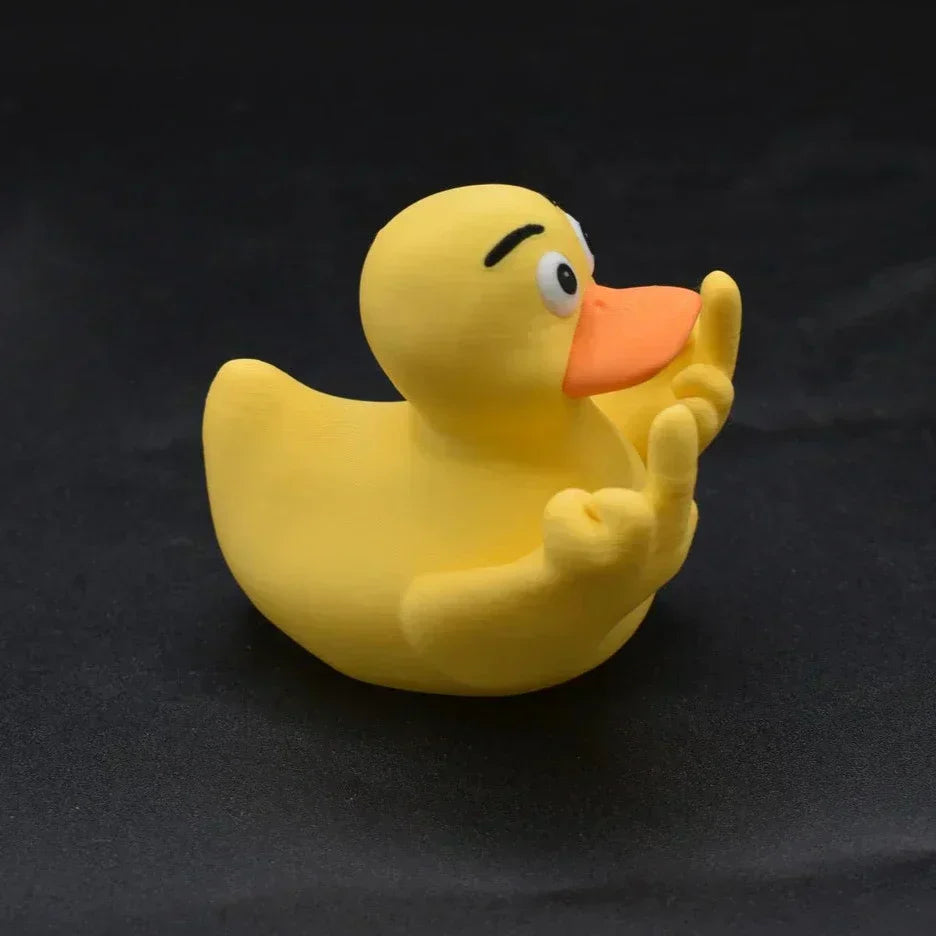 Figura de pato con el dedo medio en resina, decoraciones divertidas