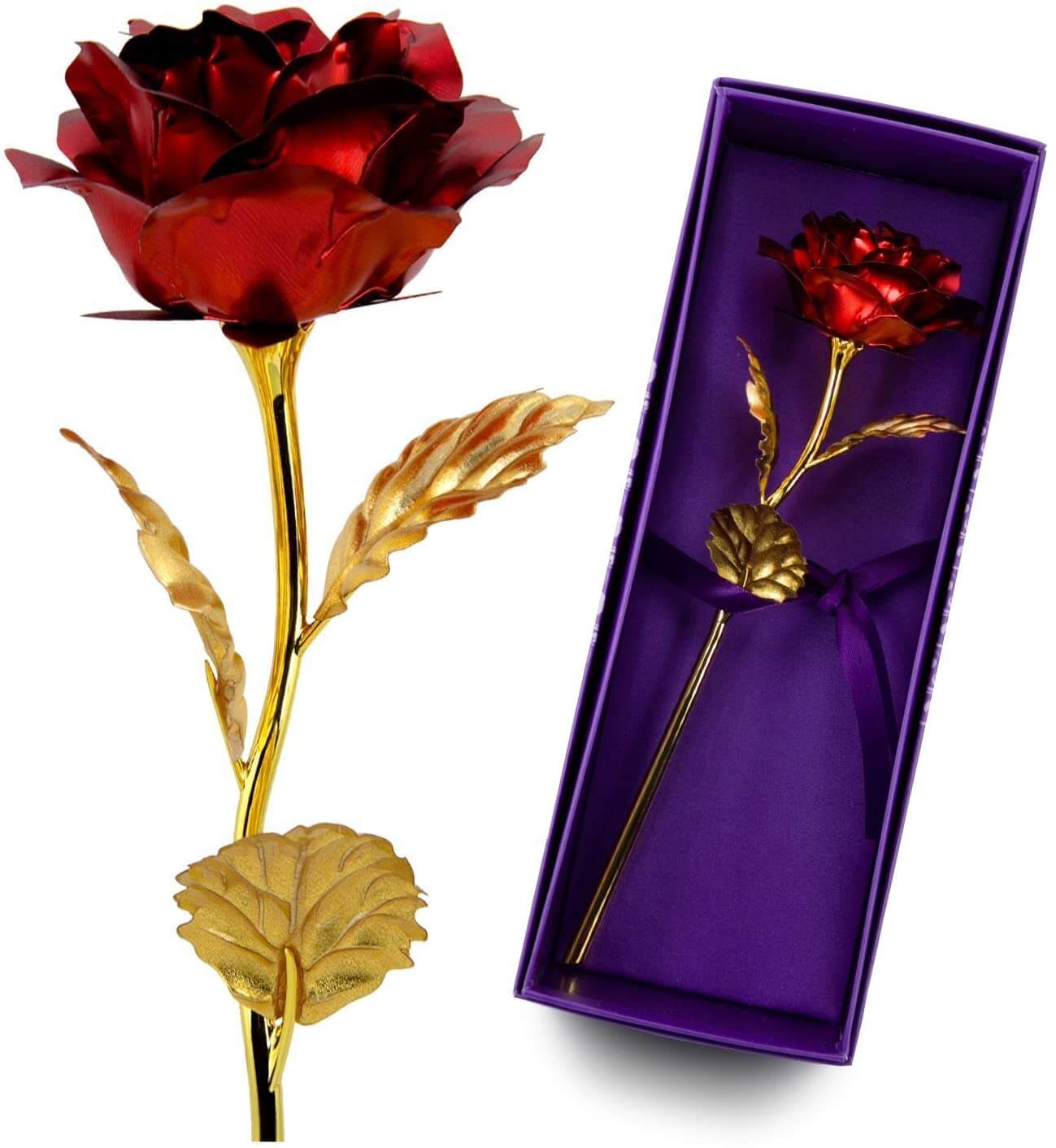 Rosa dorada cubierta de 24K