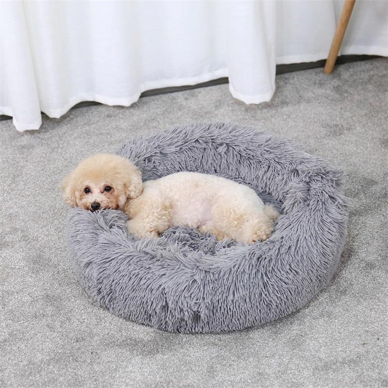 Cama para Mascotas Redonda Acogedora - Suave y Calmante