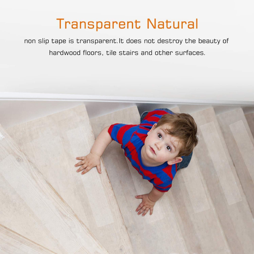Kalsten | Tiras Antideslizantes Transparentes para Escaleras – Cinta de Agarre para Pasos en Interiores