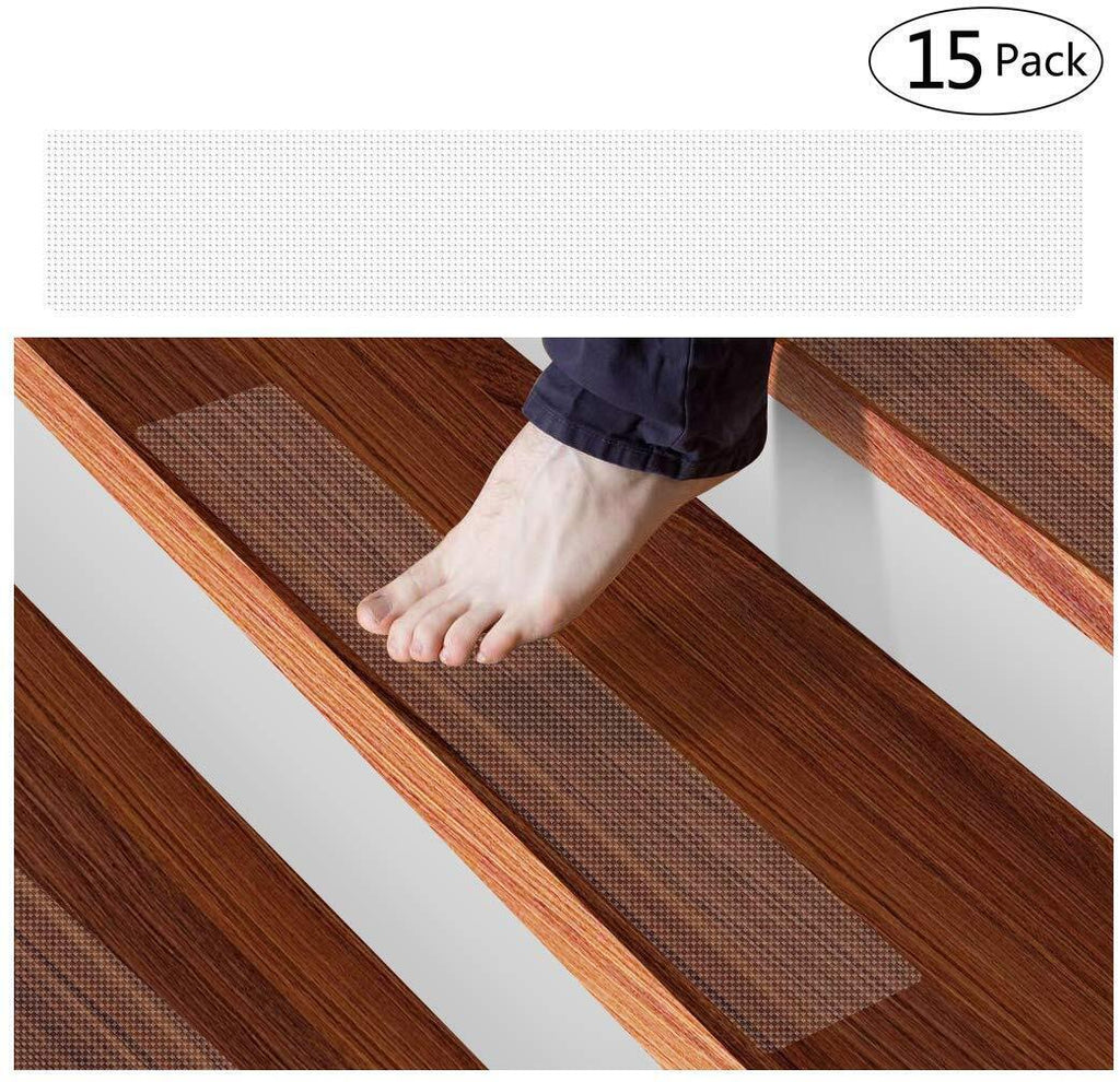 Kalsten | Tiras Antideslizantes Transparentes para Escaleras – Cinta de Agarre para Pasos en Interiores