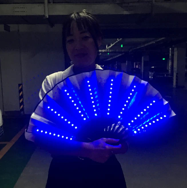 GlowFan - ventilador de mano plegable iluminado para eventos