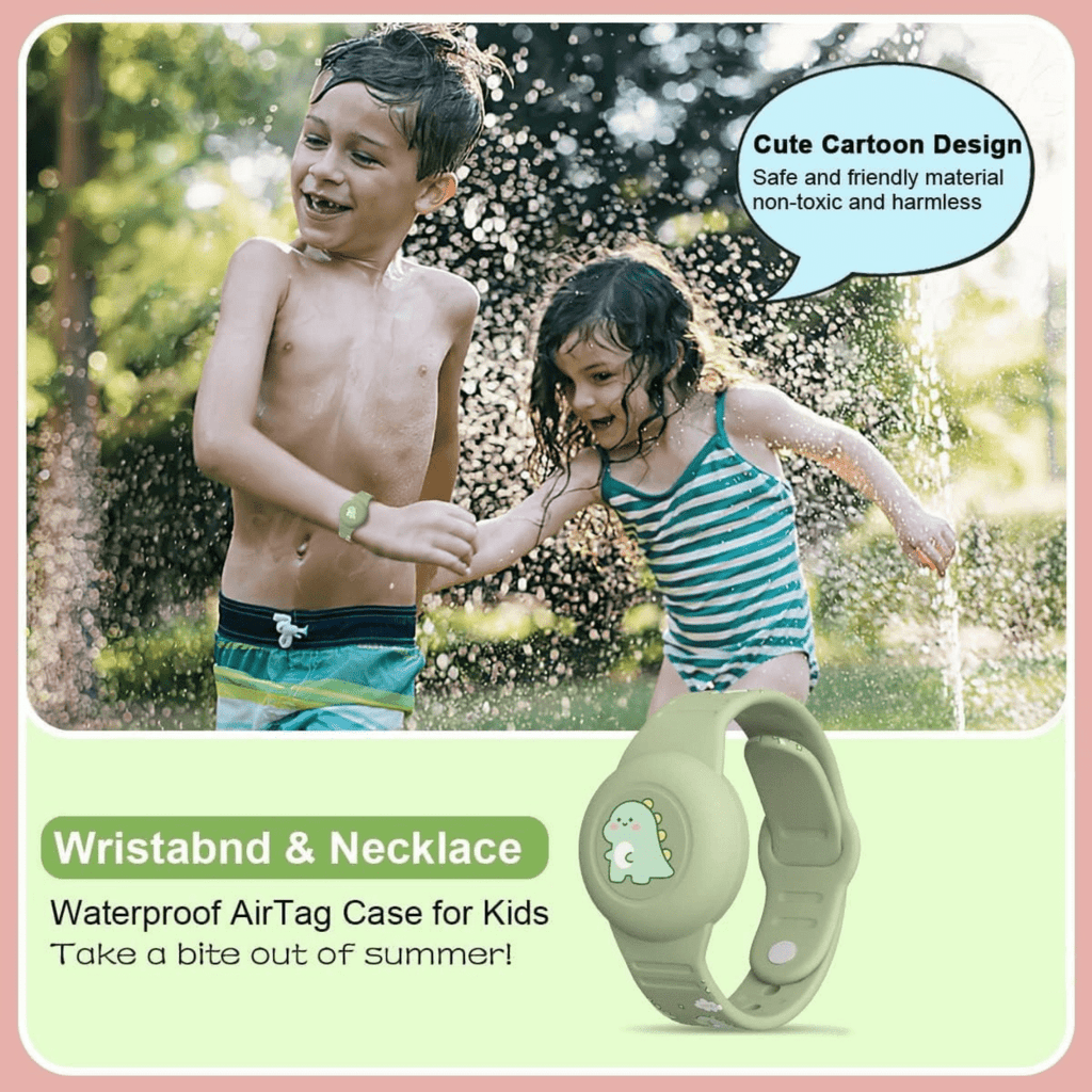 Kalsten | SAFESNUG – Pulsera Airtag para Niños con Divertido Diseño de Dino