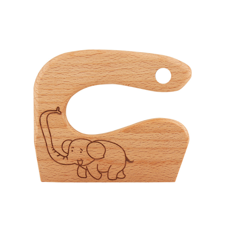 Cuchillo Infantil Montessori Seguro de Madera Natural