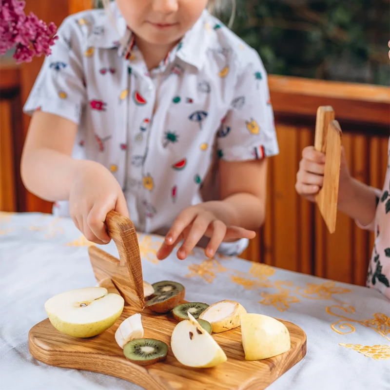 Cuchillo Infantil Montessori Seguro de Madera Natural
