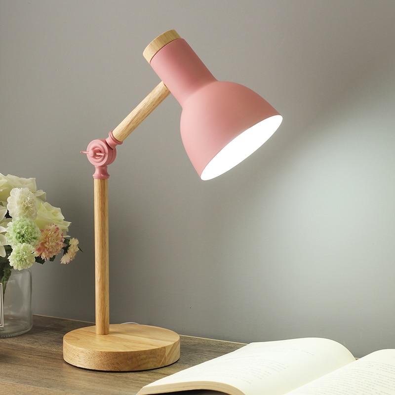 Lámpara de Escritorio de Madera Escandinava con Diseño Plegable