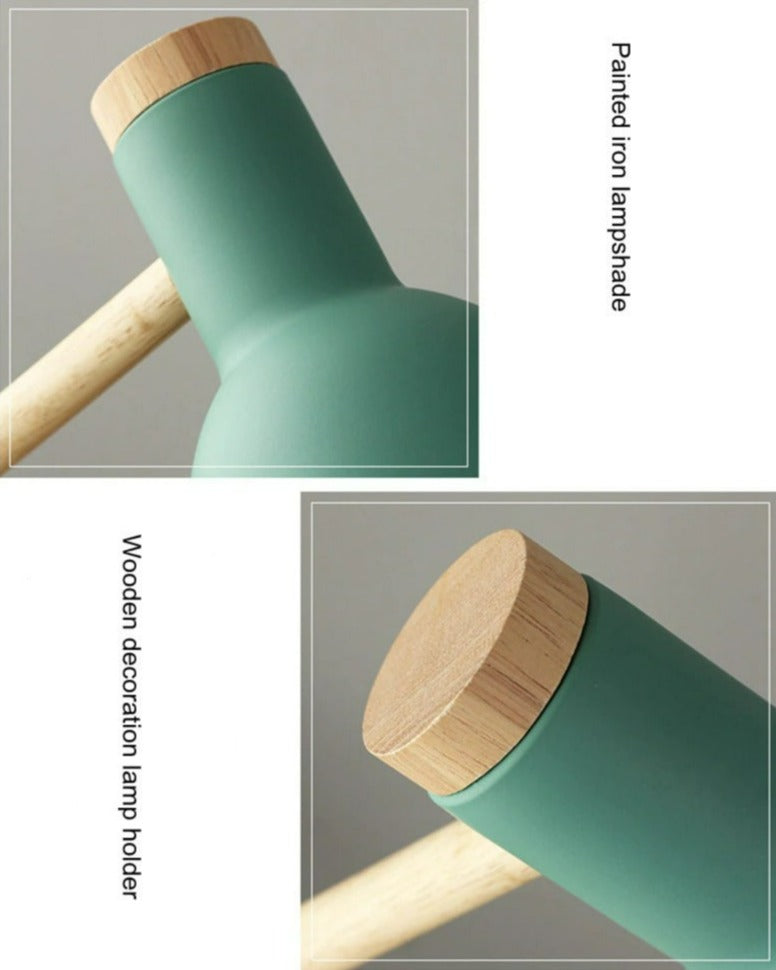 Lámpara de Escritorio de Madera Escandinava con Diseño Plegable