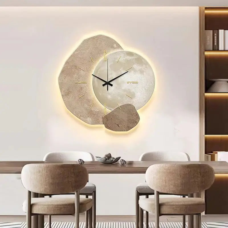 Reloj de Pared Escandinavo de Lujo | Diseño Moderno y Iluminación