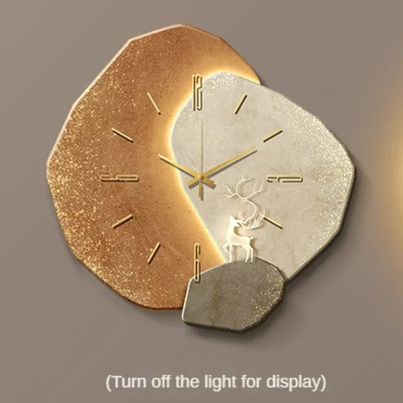 Reloj de Pared Escandinavo de Lujo | Diseño Moderno y Iluminación