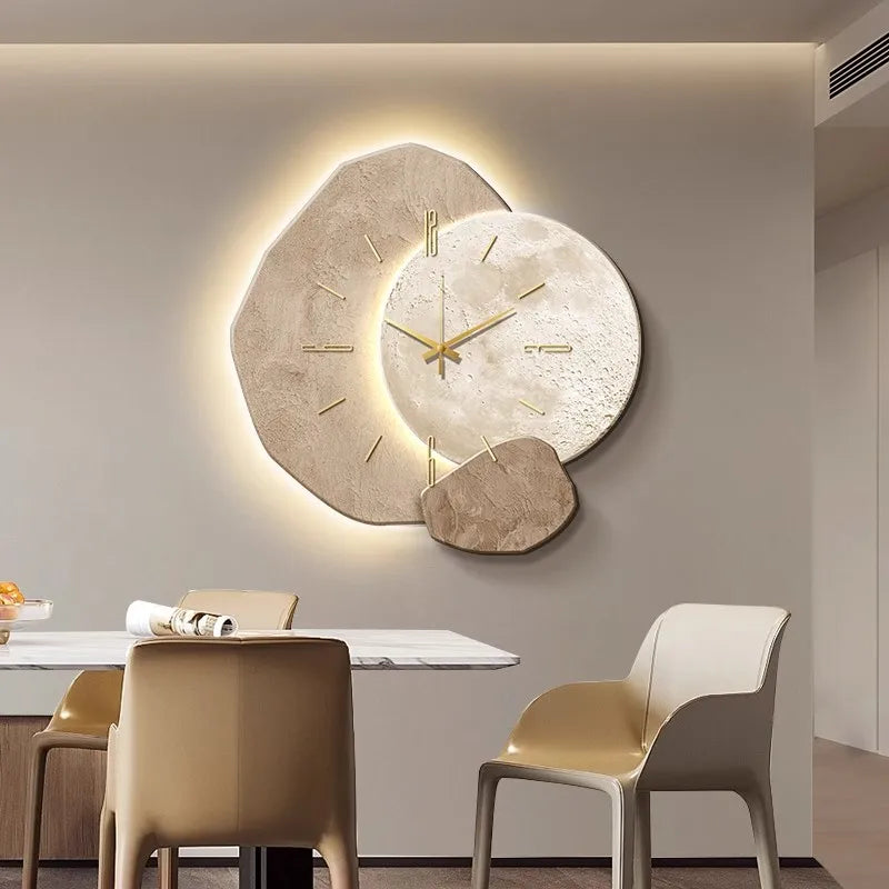 Reloj de Pared Escandinavo de Lujo | Diseño Moderno y Iluminación