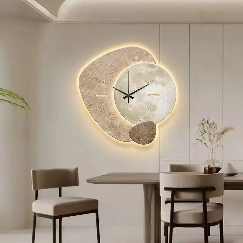 Reloj de Pared Escandinavo de Lujo | Diseño Moderno y Iluminación