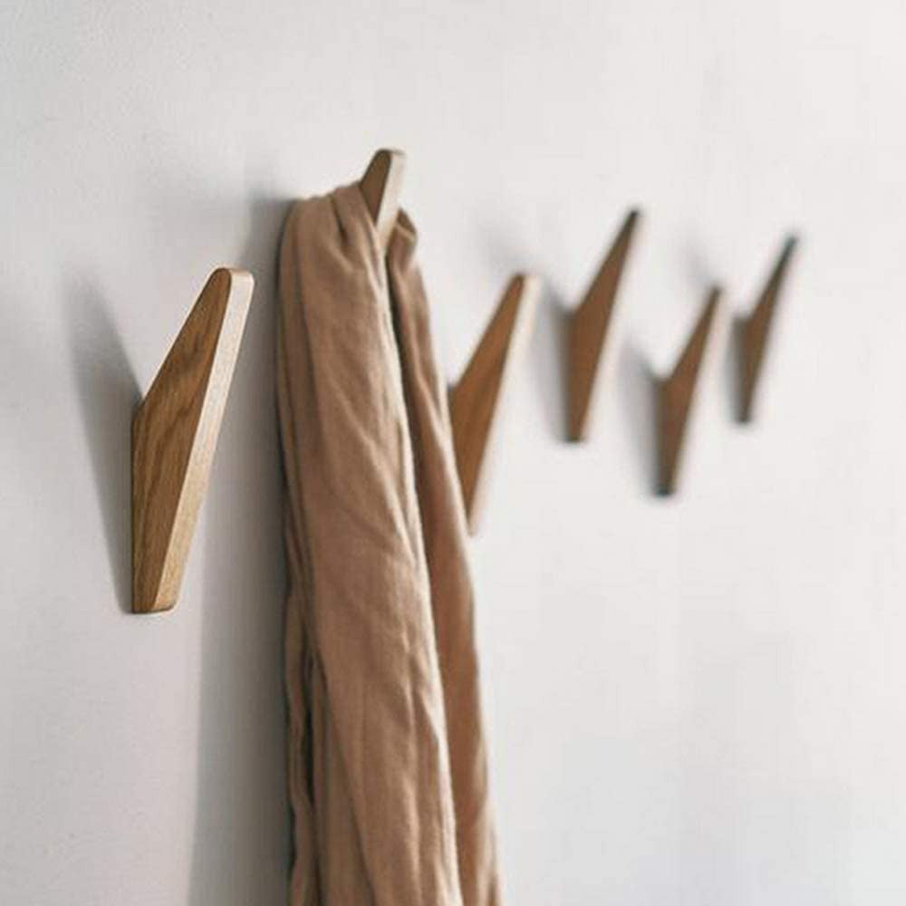 Ganchos de Pared Minimalistas de Madera para el Hogar – 6 Pzas.