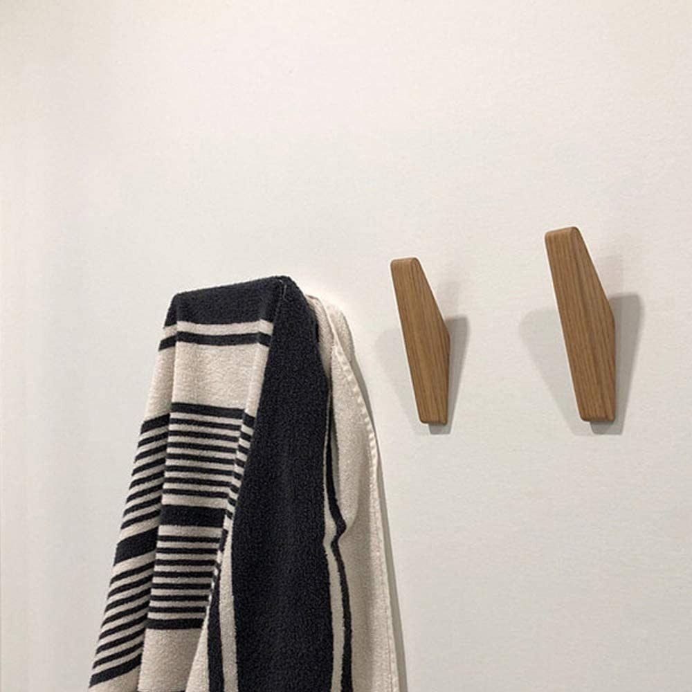 Ganchos de Pared Minimalistas de Madera para el Hogar – 6 Pzas.