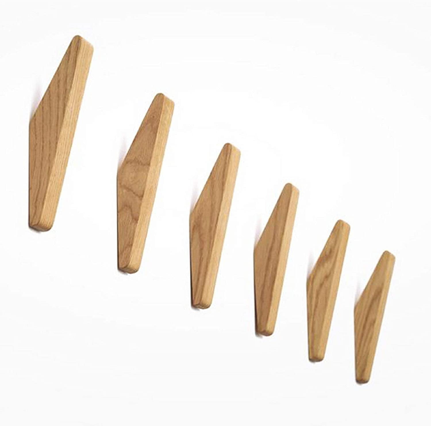 Ganchos de Pared Minimalistas de Madera para el Hogar – 6 Pzas.