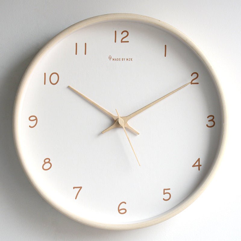 Reloj de Pared de Madera Redondo con Mecanismo de Cuarzo Silencioso para Espacios Tranquilos