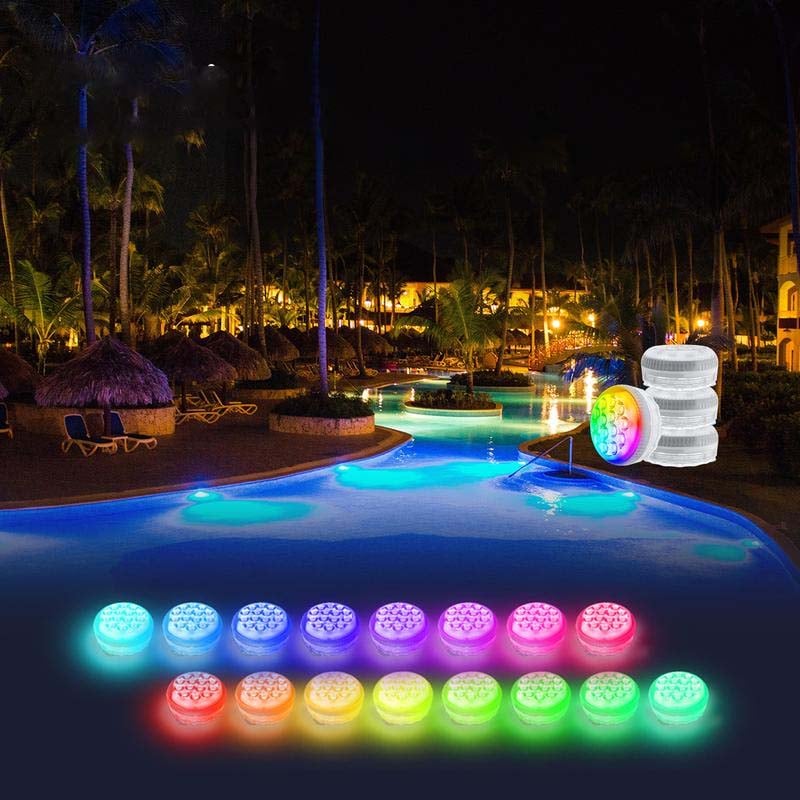 Iluminación LED autoadhesiva a prueba de agua con 16 colores para piscina