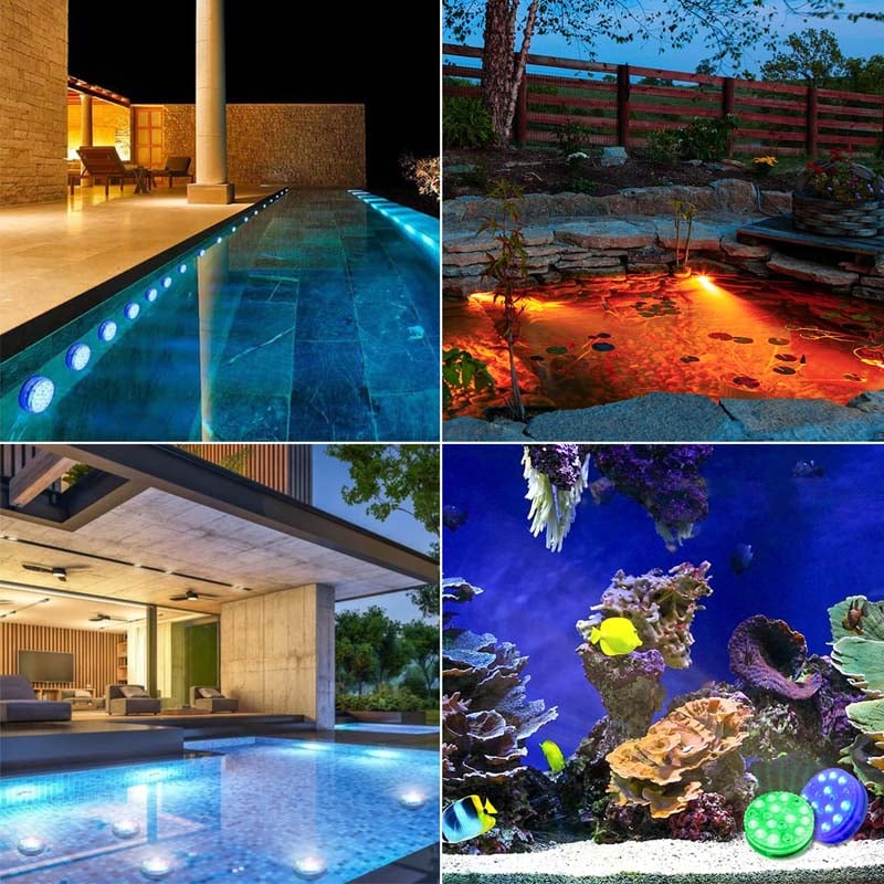Iluminación LED autoadhesiva a prueba de agua con 16 colores para piscina