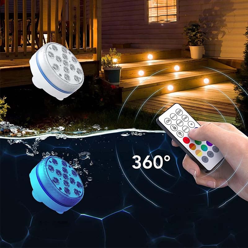Iluminación LED autoadhesiva a prueba de agua con 16 colores para piscina