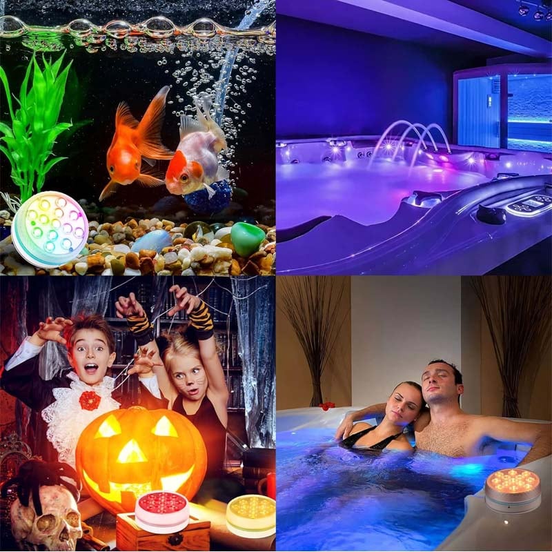 Iluminación LED autoadhesiva a prueba de agua con 16 colores para piscina
