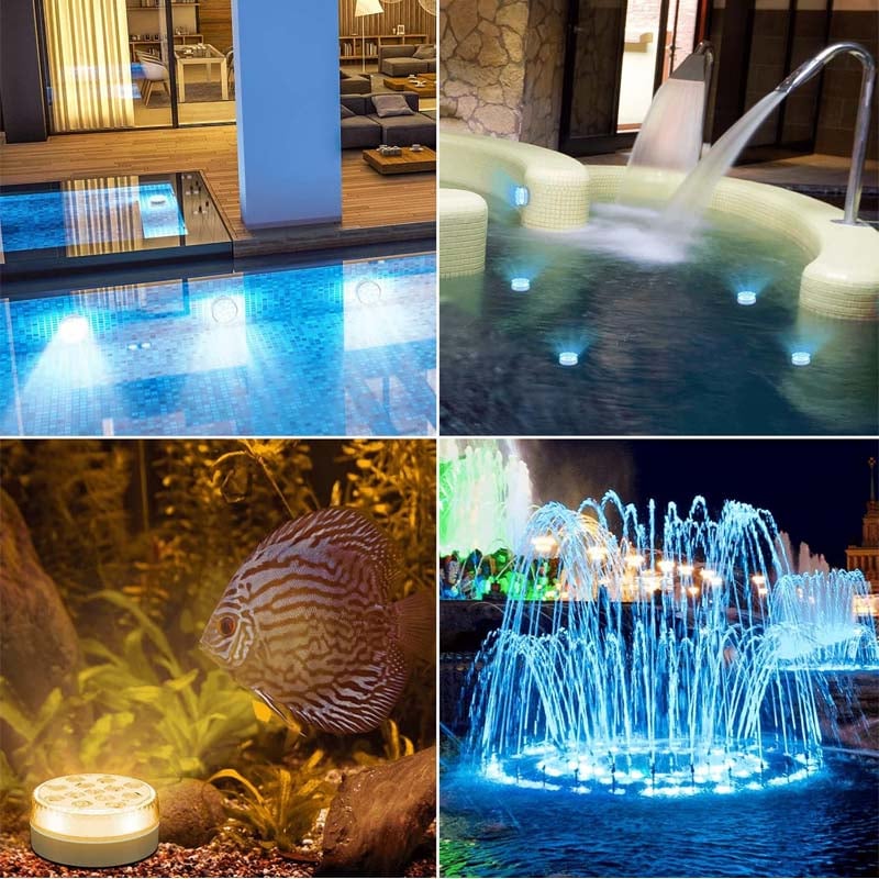 Iluminación LED autoadhesiva a prueba de agua con 16 colores para piscina