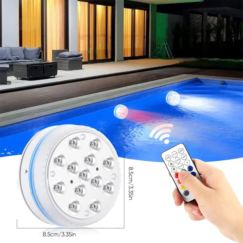 Iluminación LED autoadhesiva a prueba de agua con 16 colores para piscina