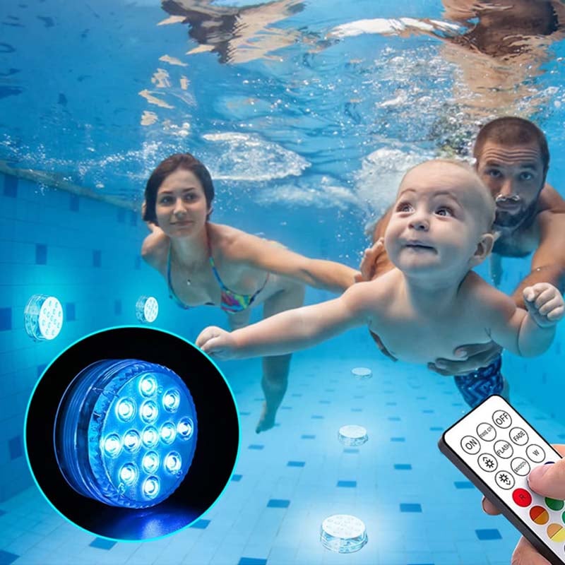Iluminación LED autoadhesiva a prueba de agua con 16 colores para piscina