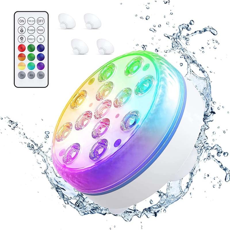 Iluminación LED autoadhesiva a prueba de agua con 16 colores para piscina
