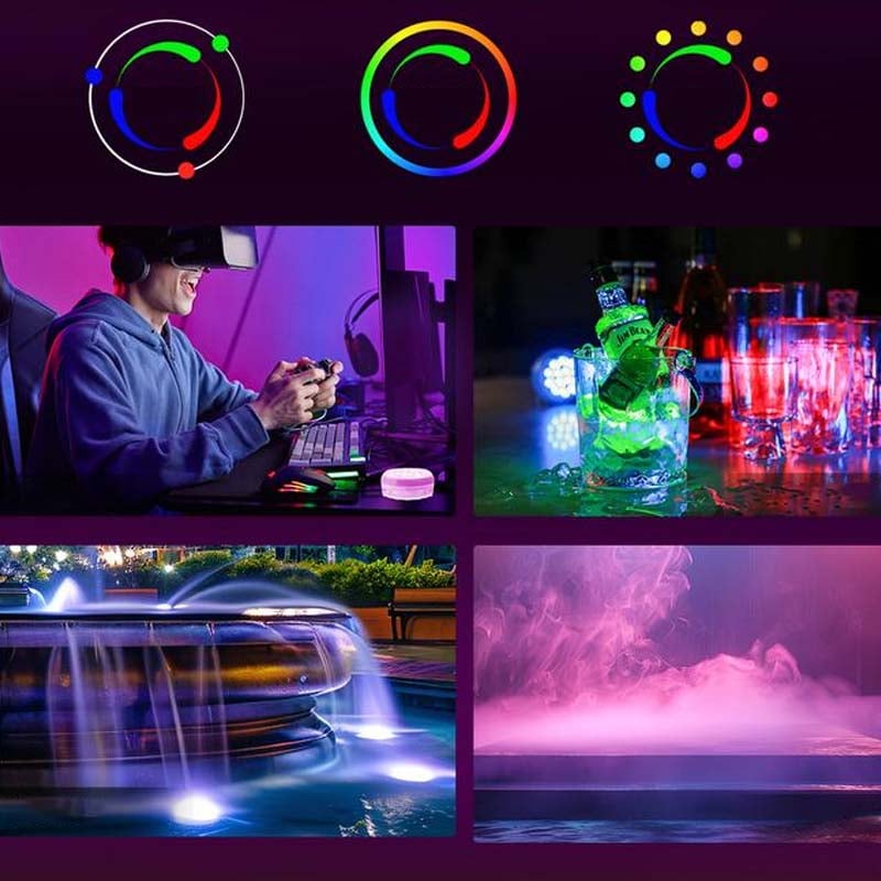 Iluminación LED autoadhesiva a prueba de agua con 16 colores para piscina