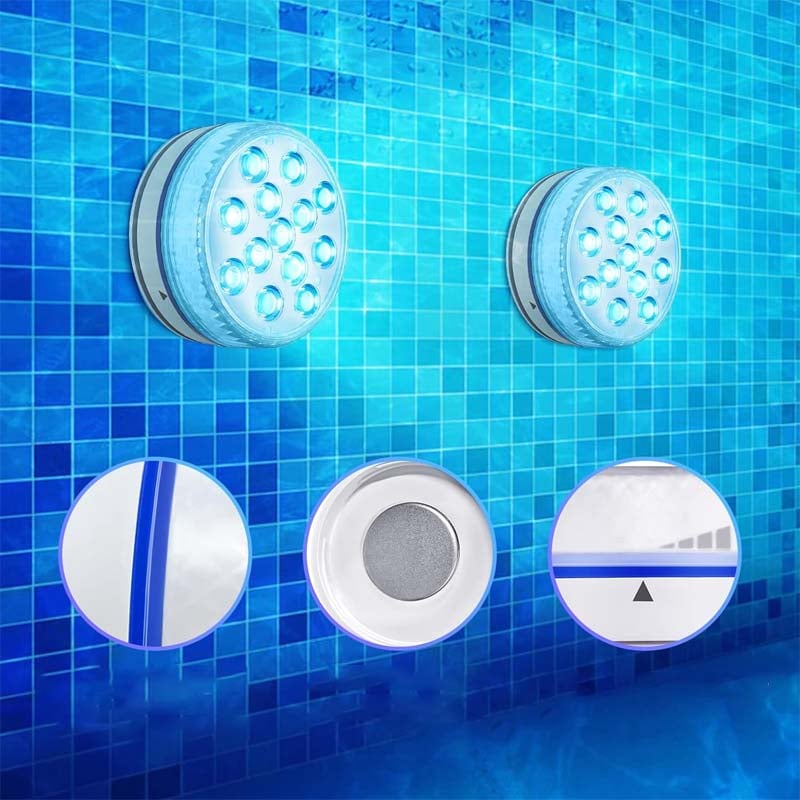Iluminación LED autoadhesiva a prueba de agua con 16 colores para piscina