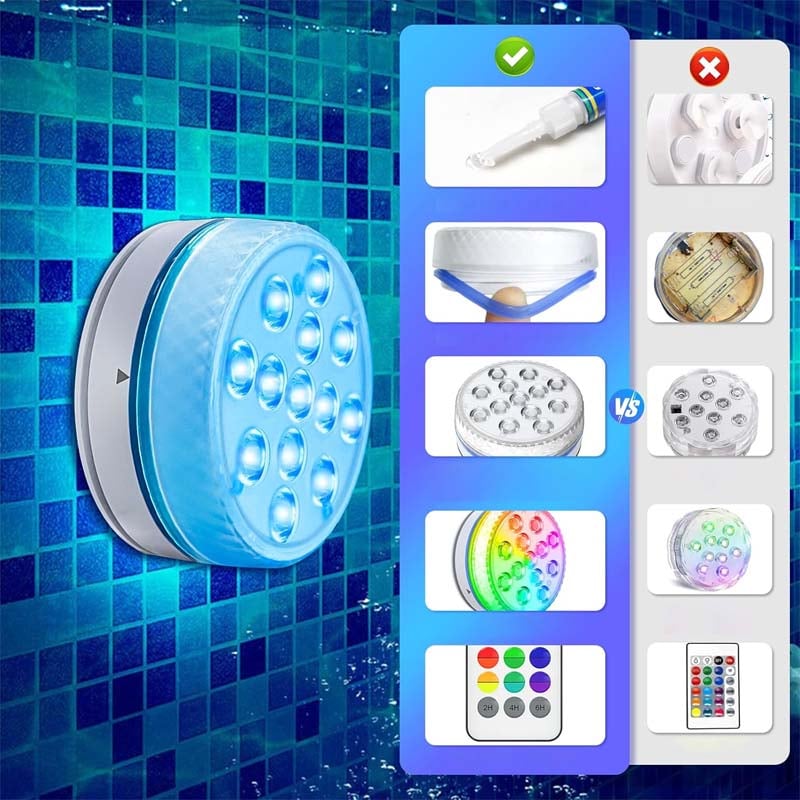 Iluminación LED autoadhesiva a prueba de agua con 16 colores para piscina