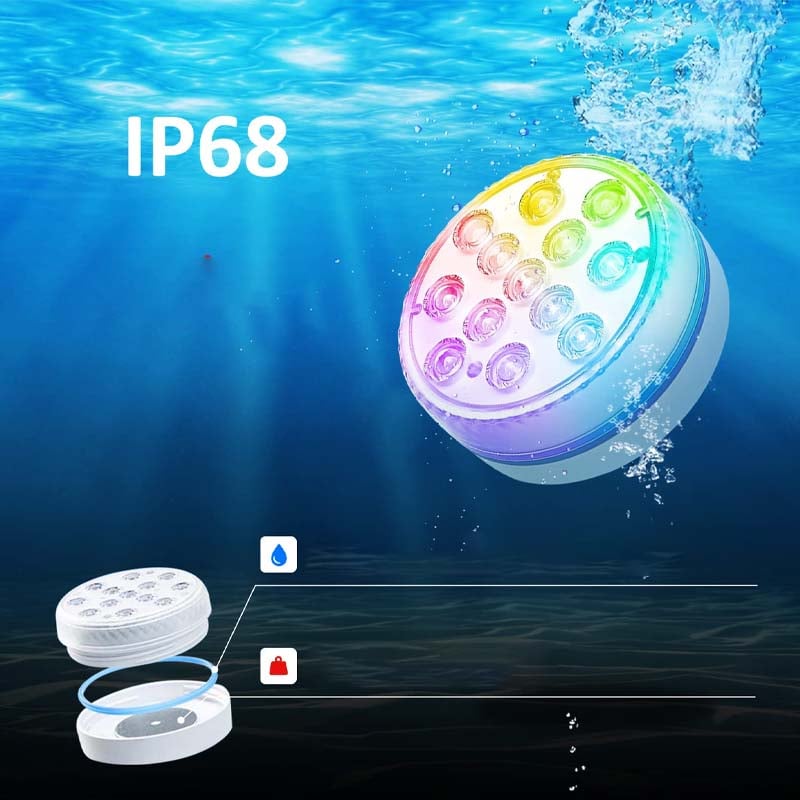 Iluminación LED autoadhesiva a prueba de agua con 16 colores para piscina