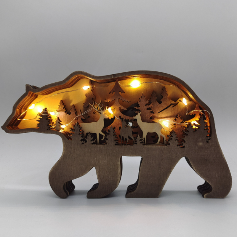 Decoración Creativa de Animales del Bosque en Madera - Adorno de Pared Hecho a Mano