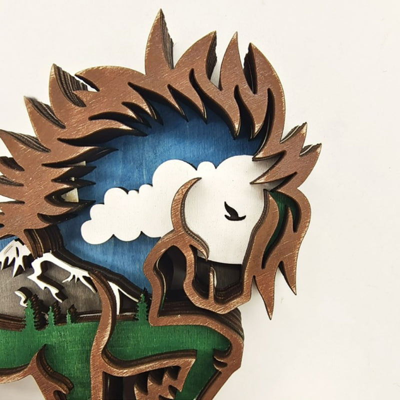 Decoración Creativa de Animales del Bosque en Madera - Adorno de Pared Hecho a Mano